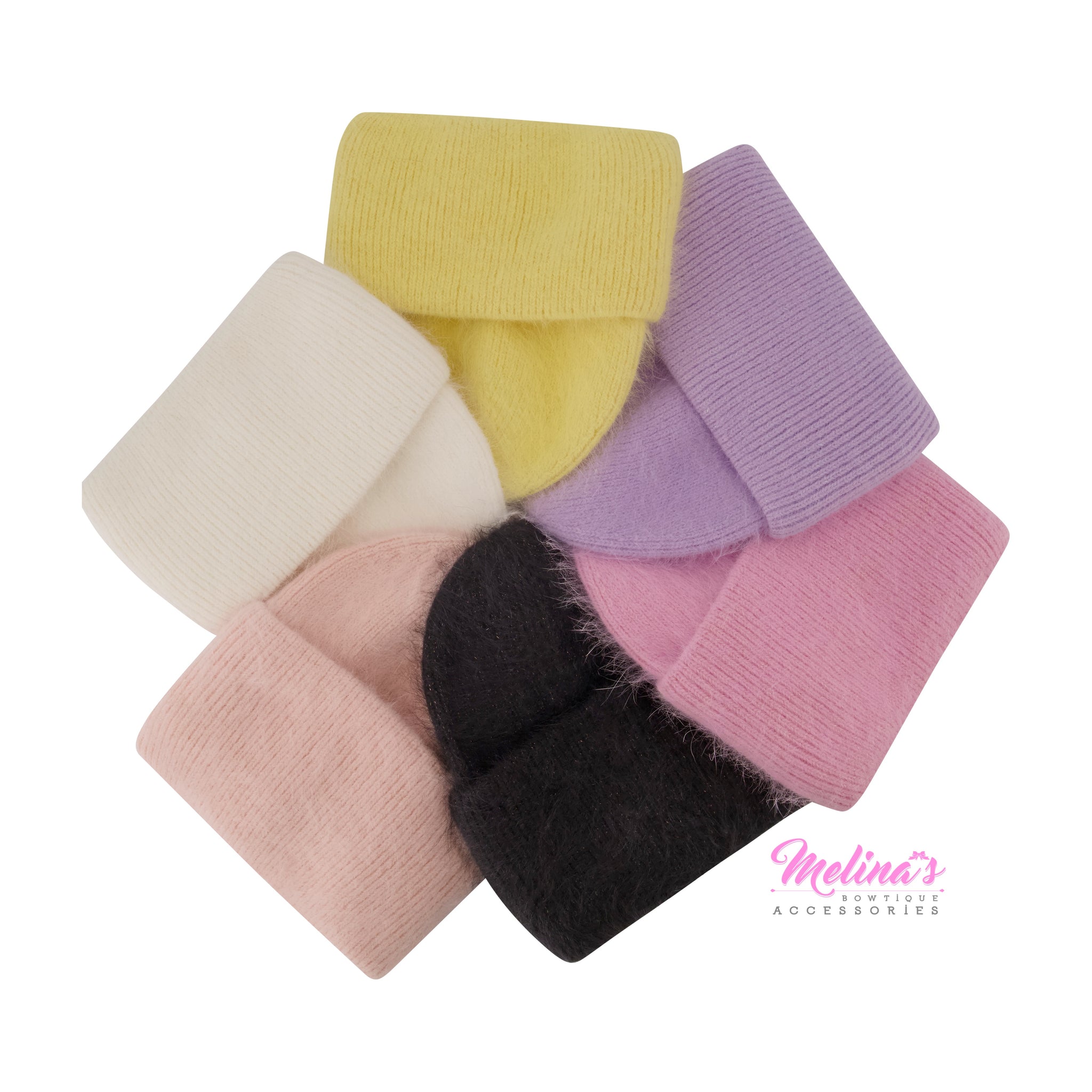 ★THETIS★ANGORA JEWEL BEANIE Alessia Massimo Crystal Embellished Angora Knit Beanie Hat