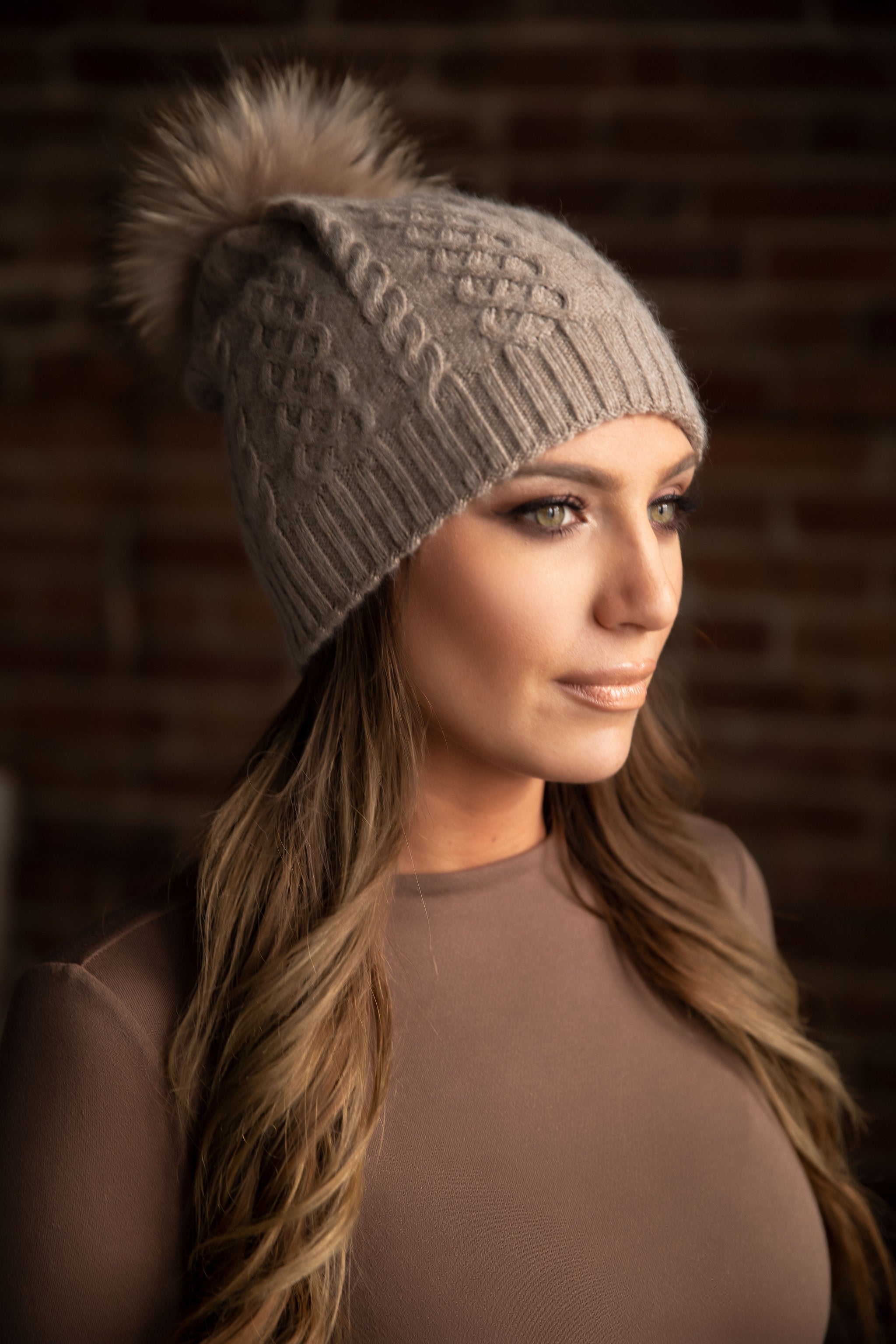 Cappuccino Classic Cableknit Cashmere Hat – Melina's Bowtique LLC