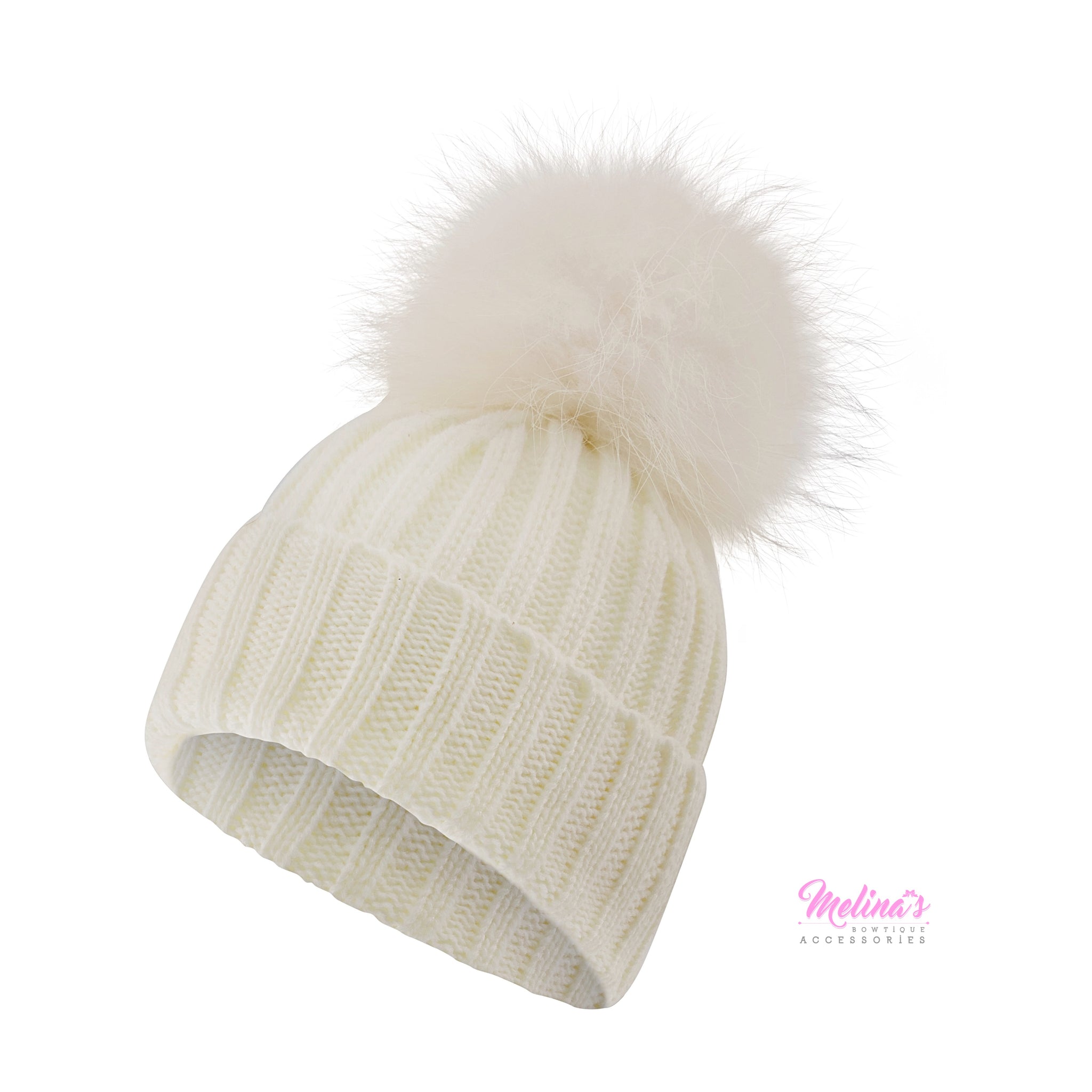 Spell Cream Pom Pom Knit Beanie Pom-Pom Beanie - Sacred Mountain Retreat Center main image 3